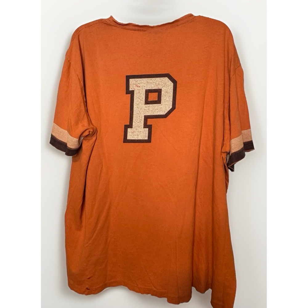 Polo Jeans Co Ralph Lauren Mens XL Orange Vintage Graphic Ringer T-Shirt